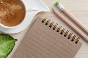 Blank Notepad & Cup of Coffee