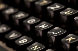 Close up of vintage typewriter machine - iStock